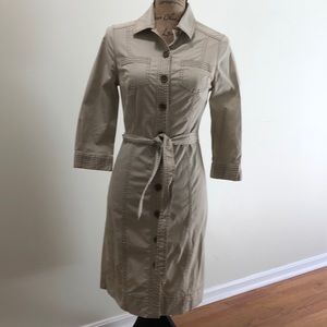 Boden tan belted cargo dress, stretch cotton
